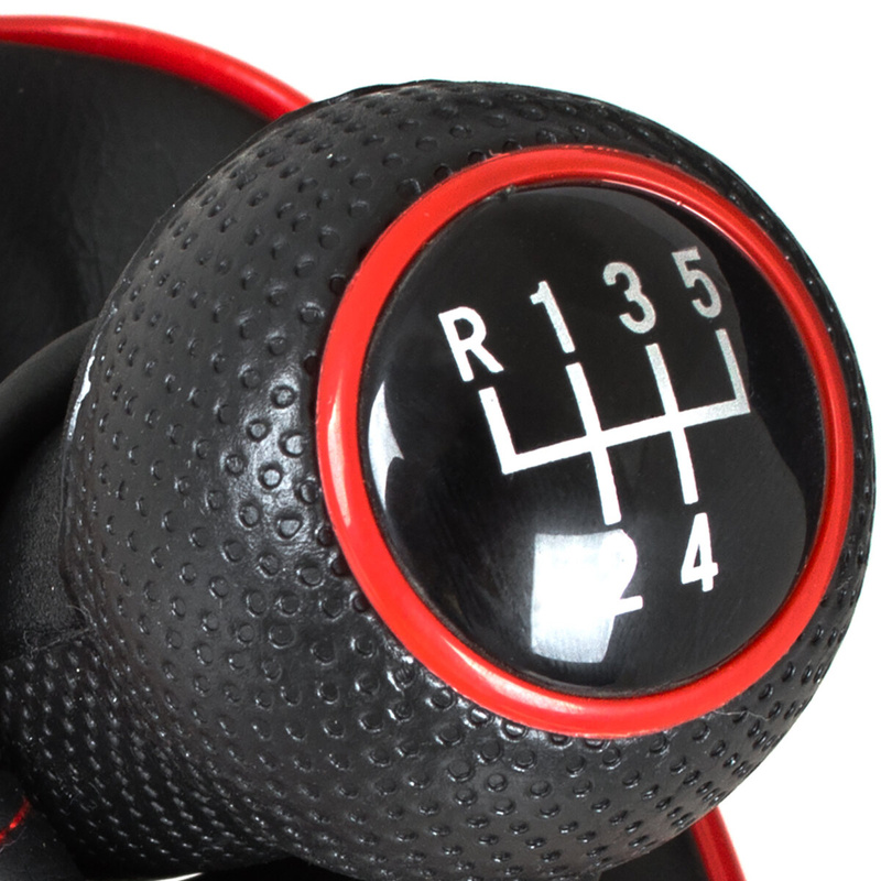 VW Golf IV 97-06 Gear shift knob + Lever Gaiter (Red frame)
