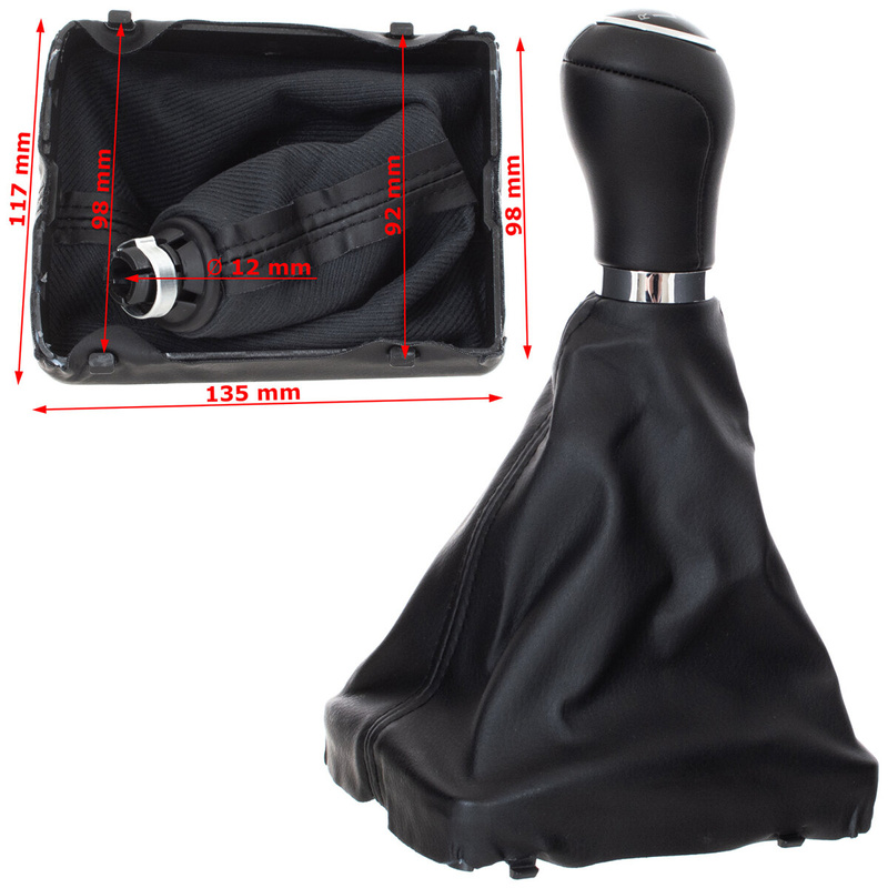 Audi A6 C6 04-12 Gear shift knob BLACK 6 Gears + Lever Gaiter BLACK