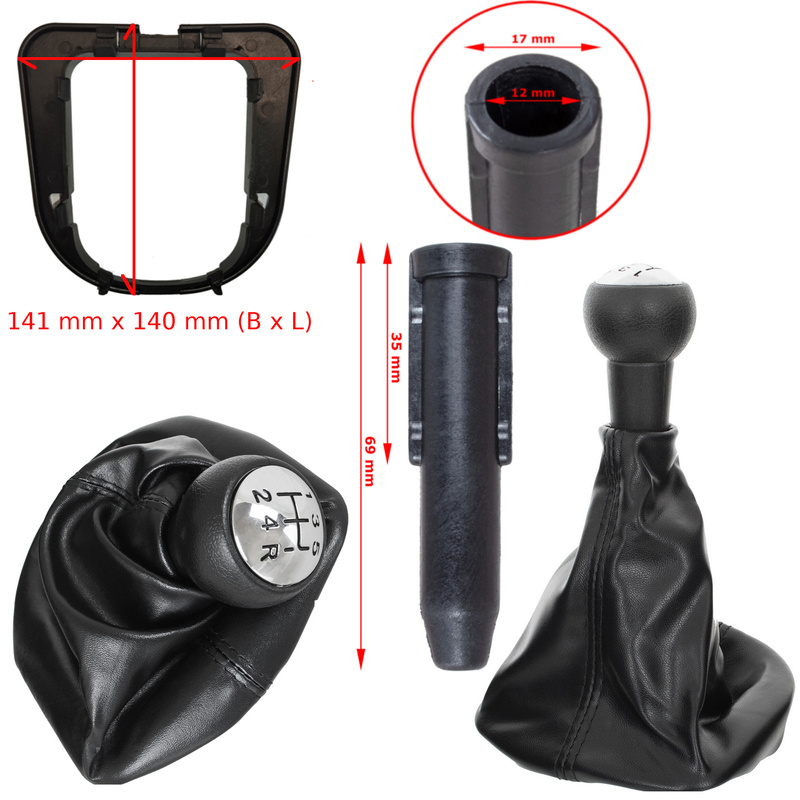 Peugeot 207 gałka zmiany biegów + MIESZEK + adapter / przejściówka dźwigni drążka gałki zmiany biegów 2 szt. KPL