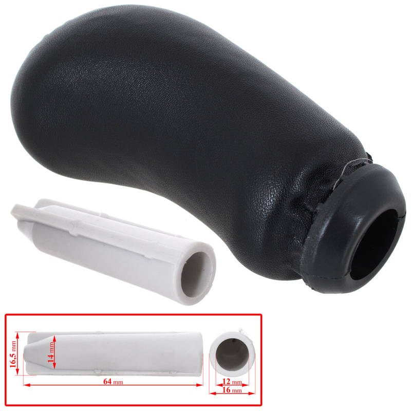 Dacia Sandero I II gałka zmiany biegów 5 BIEGÓW CZARNA SKÓRA + CHROM + adapter / przejściówka dźwigni drążka gałki zmiany biegów 2 szt. KPL