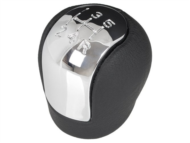 Vauxhall / Opel Vectra C 02-08 Gear shift knob 5 Gear EKOLEATHER + CHROM bieg wsteczny na DOLE