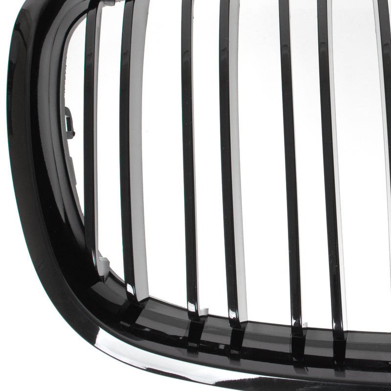 BMW X5 E70 06-13 atrapy między reflektory (nerki) lewa + prawa kpl. BLACK GLOSSY DOUBLE BAR