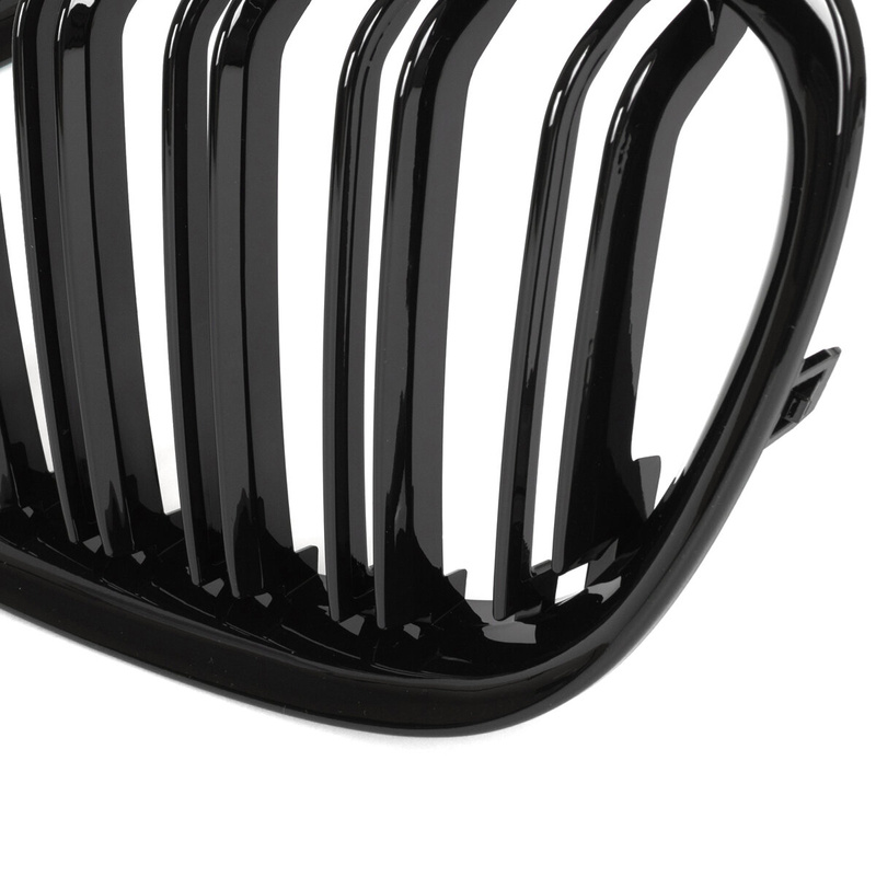 BMW X1 E84 09-15 atrapy między reflektory (nerki) lewa + prawa kpl. BLACK GLOSSY DOUBLE BAR