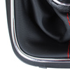 VW Golf V Plus 05-08 gałka zmiany biegów + CZARNY mieszek z CZERWONĄ nitką i ramką CHROM 6 BIEGÓW