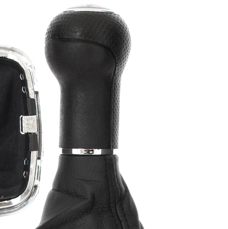 VW GOLF MK4 IV 98-05 Gear / gearbox knob BLACK + SILVER RING + CHROME LID 5+R + Lever Gaiter (12mm DIAMETER)