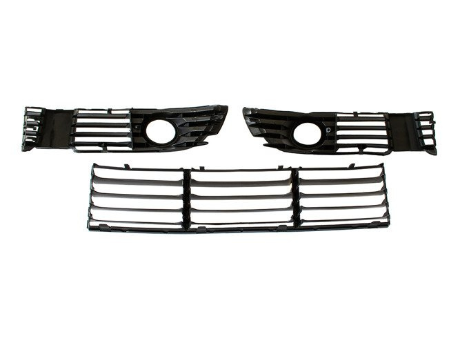 VW Passat B5 FL 00-05 Z HALOGENAMI atrapka kratka w zderzak przedni L+P+środkowa kpl.