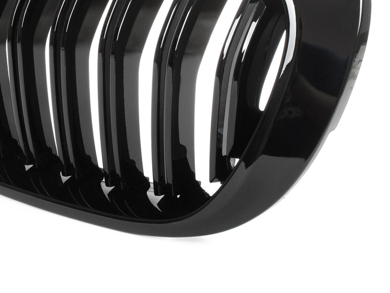 BMW X3 F25 X4 F26 14-17 atrapy między reflektory (nerki) lewa + prawa kpl. BLACK MAT