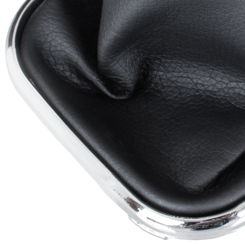 VW GOLF MK4 IV 98-05 Gear / gearbox knob BLACK + SILVER RING + CHROME LID 5+R + Lever Gaiter (12mm DIAMETER)