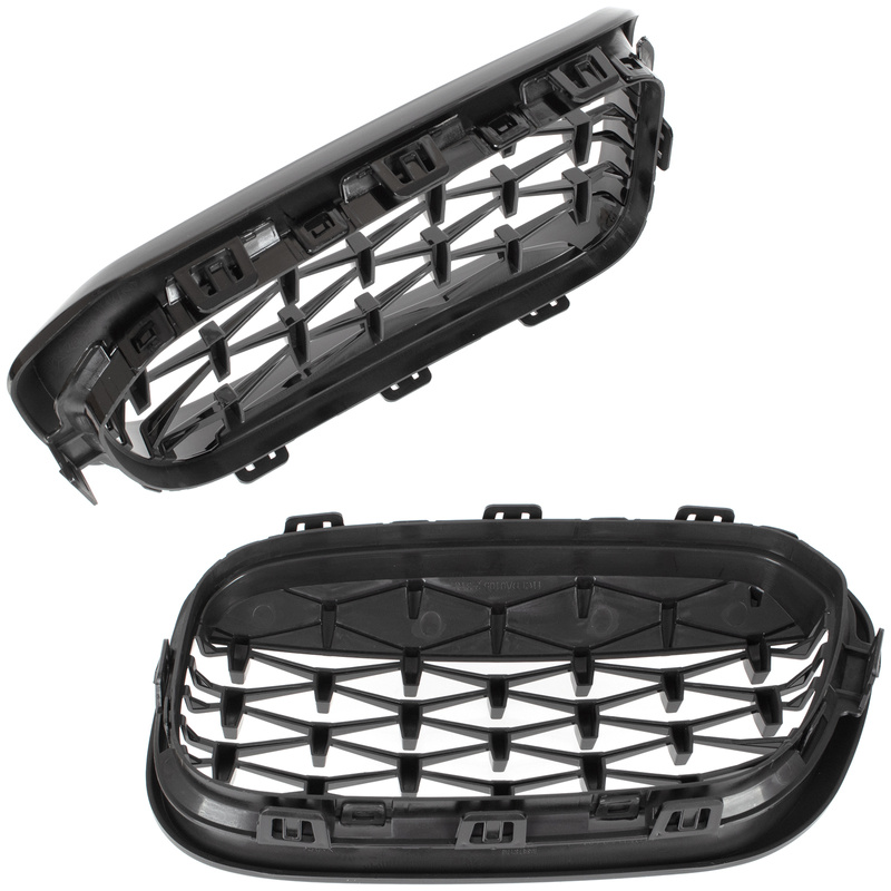 BMW 1 F20 F21 FL 2015- atrapy między reflektory (nerki) lewa + prawa kpl. FULL BLACK STAR