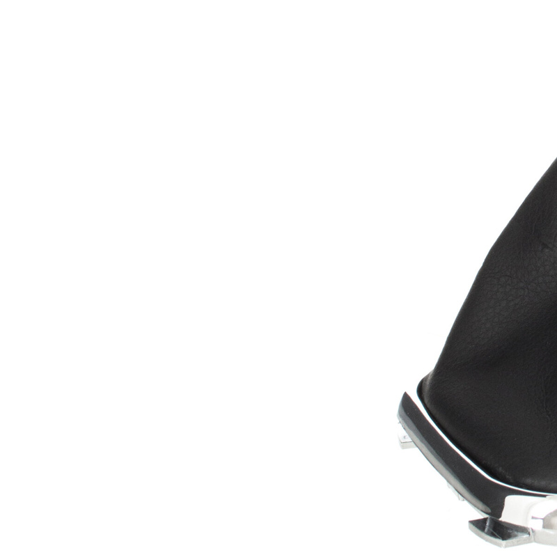 VW Golf IV 97-03 Gear shift knob BLACK + Lever Gaiter with frame CHROM 6 Gears Hole 23MM
