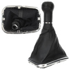 VW GOLF MK4 IV 98-05 Gear / gearbox knob BLACK + SILVER RING + CHROME LID 5+R + Lever Gaiter (12mm DIAMETER)