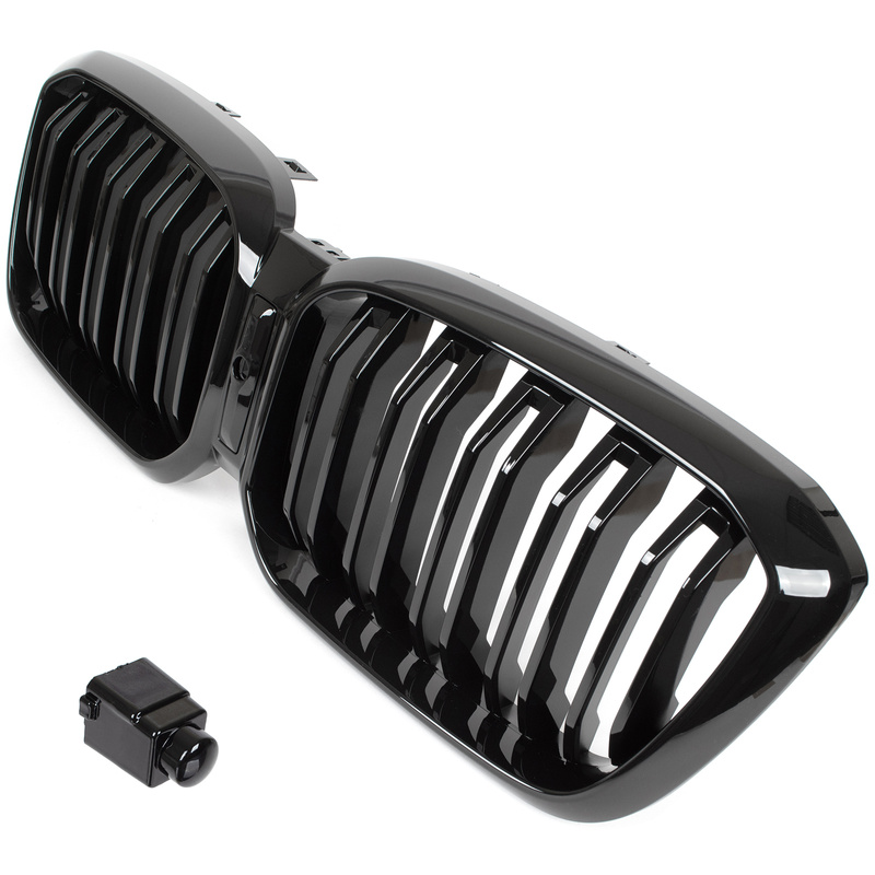 BMW X4 G02 FL 2021- atrapa między reflektory (nerki) BLACK GLOSSY DOUBLE BAR + ZAŚLEPKA