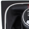 VW Golf V 03-08 gałka zmiany biegów + CZARNY mieszek z CZERWONĄ nitką i ramką CHROM 5 BIEGÓW
