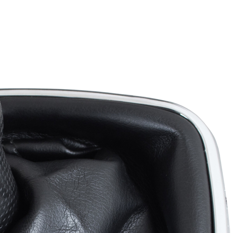 VW Bora 98-05 Gear shift knob BLACK + Lever Gaiter with frame CHROM 5 Gear Hole 23MM