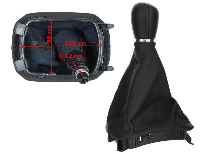 Seat Leon I 99-06 gałka zmiany biegów CZARNA + mieszek z ramką 5 BIEGÓW