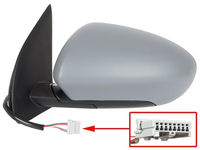 Nissan Qashqai 06-14 lusterko zewnętrzne elektryczne ogrzewane DO MALOWANIA lewe