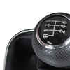 VW Golf IV 97-03 Gear shift knob BLACK + Lever Gaiter with frame CHROM 6 Gears Hole 23MM
