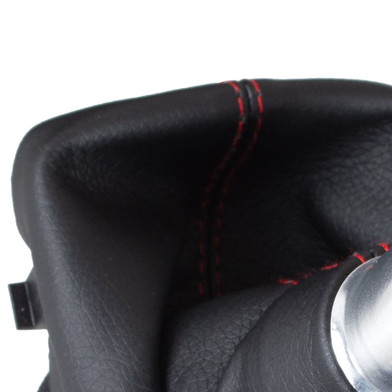 Audi A3 I 8L 96-03 Gear shift knob BLACK + Lever Gaiter BLACK Red thread RED RING 5 Gear