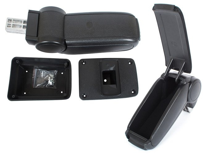 Skoda Fabia III 2014- armrest set BLACK FABRIC + mounting kit