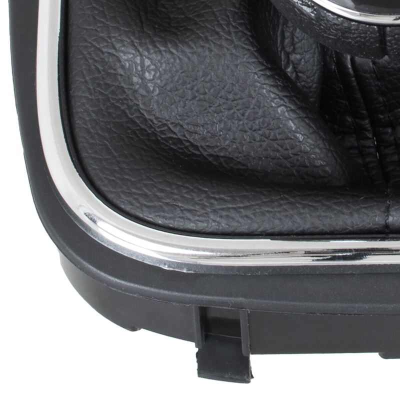 VW GOLF MK6 VI 08-12 Gear / gearbox knob BLACK + SILVER RING + BLACK LID 5+R + Lever Gaiter WITH CHROME FRAME