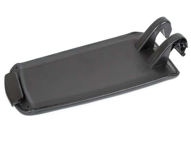 Audi A4 B6 00-04 klapka podłokietnika z przyciskiem i obiciem KPL CZARNA EKOSKÓRA GRUBE ZAWIASY