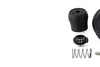 VW T5 / T6 03-11 Gear / gearbox knob BLACK + SILVER RING + BLACK LID 5+R + Lever Gaiter 7H0711113