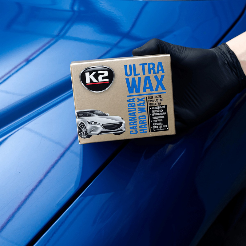 Wosk twardy Carnauba z gąbką do lakieru K2 ULTRA WAX 250g K073