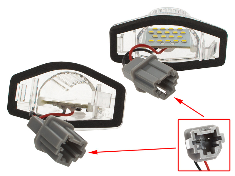 Honda CR-V III Crosstour FR-V HR-V Insight Jazz Logo Odyssey Stream Licence plate lights LED 2 pieces. set.