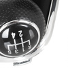 VW GOLF MK4 IV 98-05 Gear / gearbox knob BLACK + SILVER RING + BLACK LID 5+R + Lever Gaiter WITH CHROME FRAME (12MM)