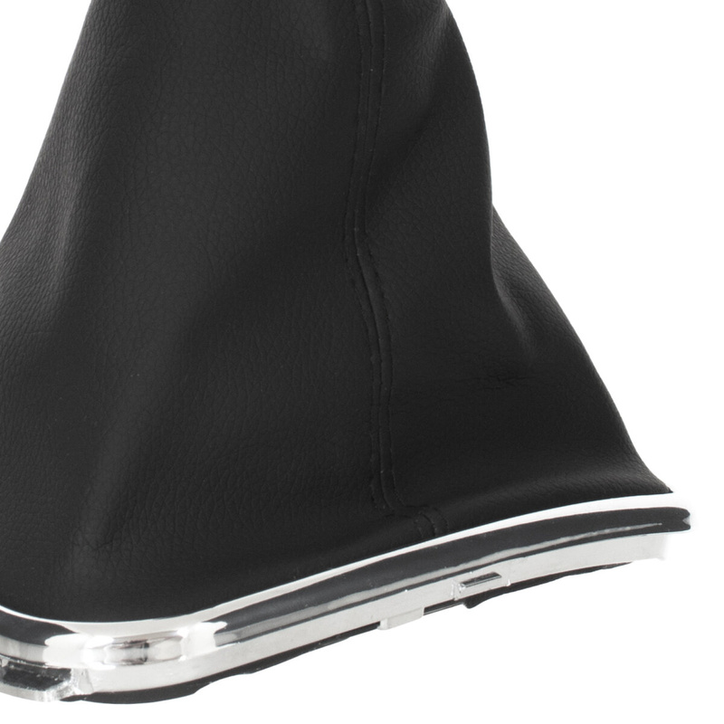 VW GOLF MK4 IV 98-05 Gear / gearbox knob BLACK + SILVER RING + BLACK LID 5+R + Lever Gaiter WITH CHROME FRAME (12MM)