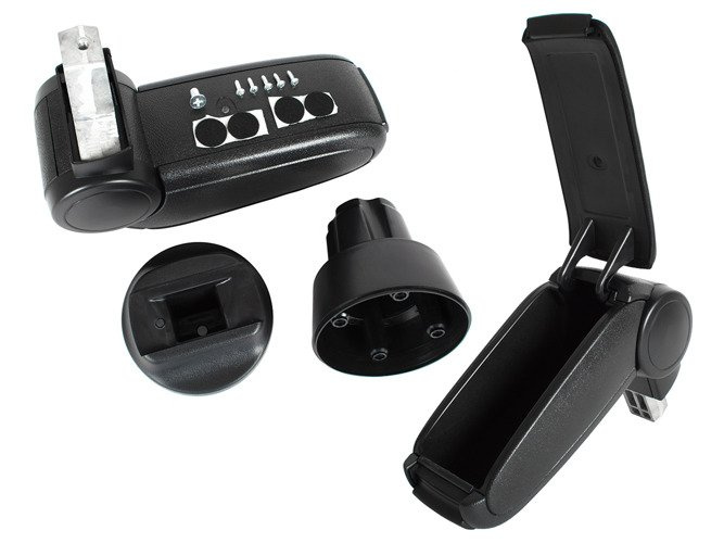 Skoda Citigo 2011- armrest set BLACK FABRIC + mounting kit