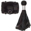 Audi A3 I 8L 96-03 Gear shift knob BLACK + Lever Gaiter BLACK Red thread 5 Gear