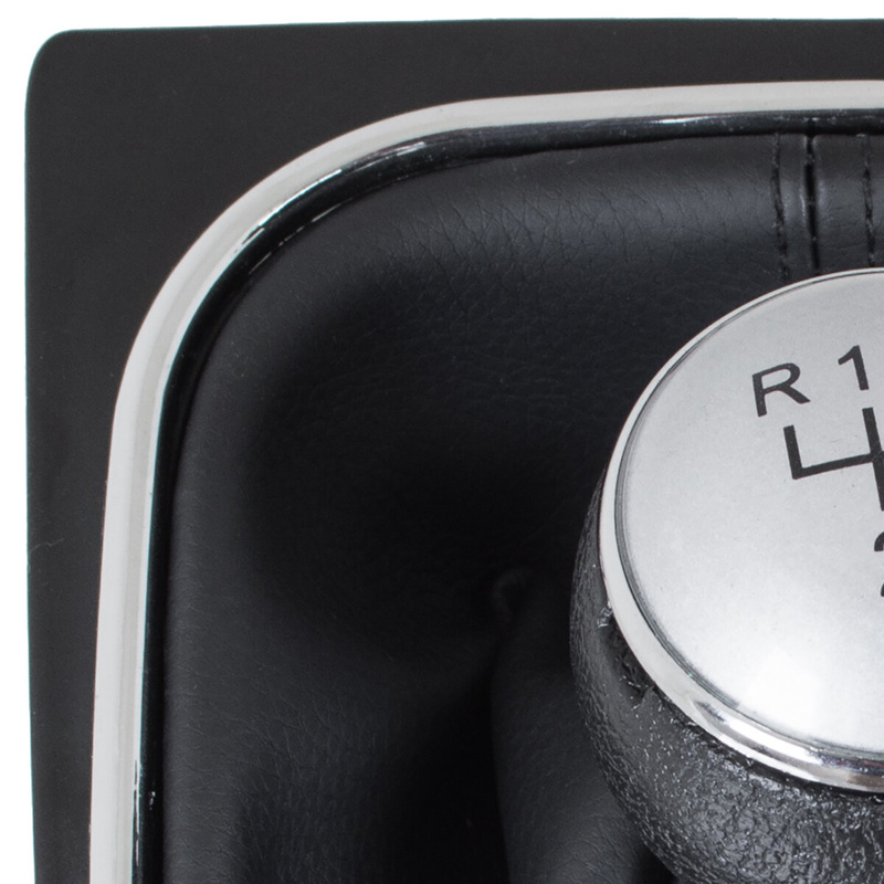 VW Golf VI 08-12 Gear shift knob SILVER + BLACK Lever Gaiter with frame CHROM 6 Gears