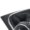 VW CADDY 04-09 Gear / gearbox knob BLACK + SILVER RING + BLACK LID 6+R + Lever Gaiter WITH CHROME FRAME