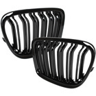 BMW X1 E84 09-15 atrapy między reflektory (nerki) lewa + prawa kpl. BLACK GLOSSY DOUBLE BAR