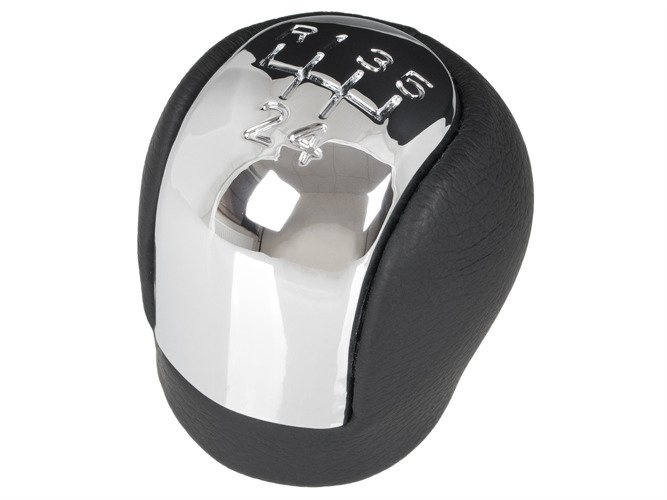 Vauxhall / Opel Signum 03-08 Gear shift knob 5 Gear EKOLEATHER + CHROM bieg wsteczny na GÓRZE