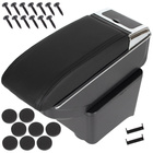 VW Polo 9N 01-09 podłokietnik ze schowkiem CZARNA EKOSKÓRA + zestaw montażowy