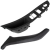 BMW 5 F10 F11 09-17 uchwyt wewnętrzny CZARNY drzwi przednich lewych 1-otwór + uchwyt wewnętrzny CZARNA SKÓRA drzwi przednich prawych 2 szt. KPL
