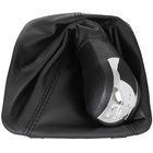 SKODA OCTAVIA MK2 II 04-11 Gear / gearbox knob BLACK + CHROME LID 5+R + LEATHER Lever Gaiter WITH FRAME