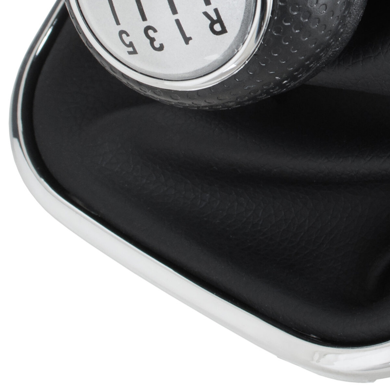 VW GOLF MK4 IV 98-05 Gear / gearbox knob BLACK + SILVER RING + CHROME LID 5+R + Lever Gaiter (22mm DIAMETER)
