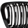 BMW 3 E46 97-01 SEDAN / KOMBI atrapy między reflektory (nerki) lewa + prawa kpl. BLACK GLOSSY DOUBLE BAR