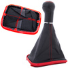 VW Golf IV 97-06 Gear shift knob + Lever Gaiter (Red frame) 6 Gears 23mm