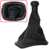 VW PASSAT B5 97-00 Gear / gearbox knob BLACK + SILVER RING + BLACK LID 5+R + Lever Gaiter WITH FRAME (12MM)