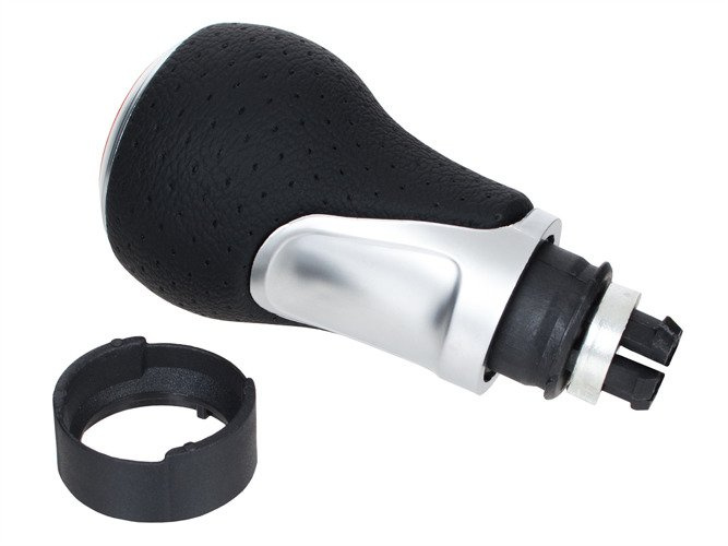 Audi A4 B6 00-04 Gear shift knob S-LINE BLACK + SILVER 5 Gear (R na dole)