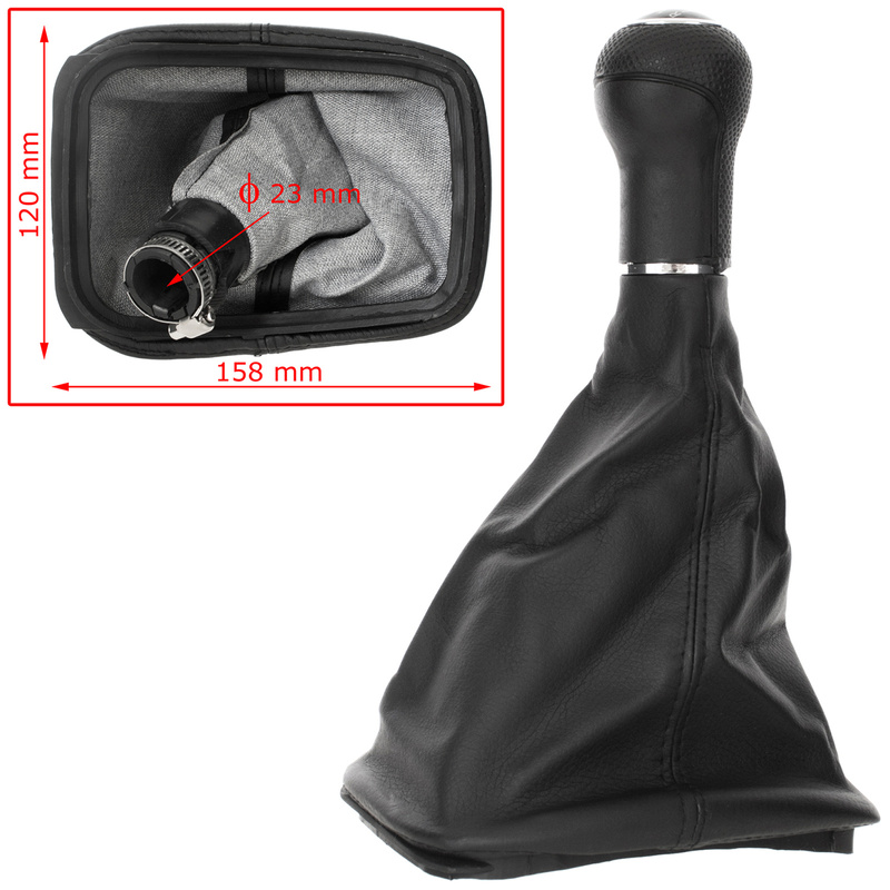 VW GOLF MK4 IV 98-05 Gear / gearbox knob BLACK + SILVER RING + BLACK LID 5+R + Lever Gaiter WITH FRAME