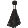 Audi A3 I 8L 96-03 Gear shift knob BLACK + Lever Gaiter BLACK Red thread 5 Gear