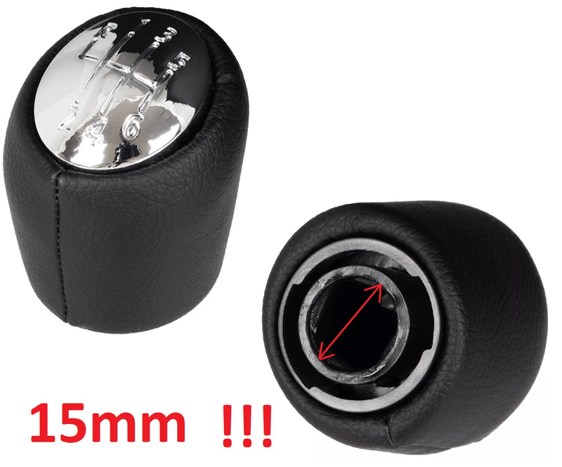 Renault Espace IV 2002- Gear shift knob 6 Gears BLACK + CHROM
