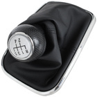 VW GOLF MK4 IV 98-05 Gear / gearbox knob BLACK + SILVER RING + CHROME LID 5+R + Lever Gaiter (22mm DIAMETER)