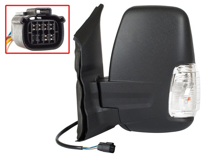 Ford Transit Mk8 14-19 wing mirror electric WHITE Indicator Left