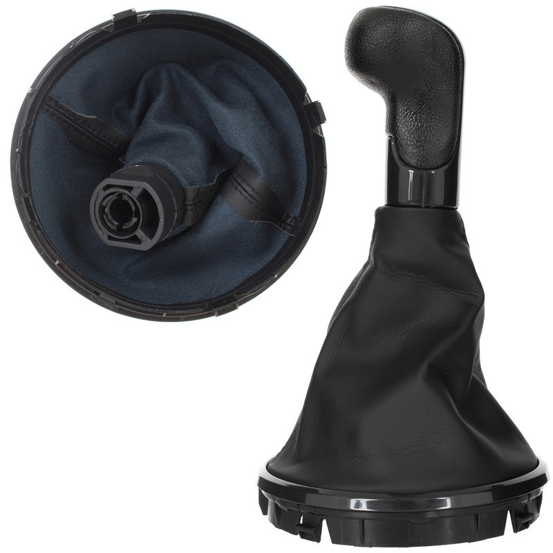 SKODA ROOMSTER 07- / 2007- Gear / gearbox knob BLACK 5+R + Lever Gaiter WITH FRAME